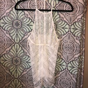 Free people open back lace tank